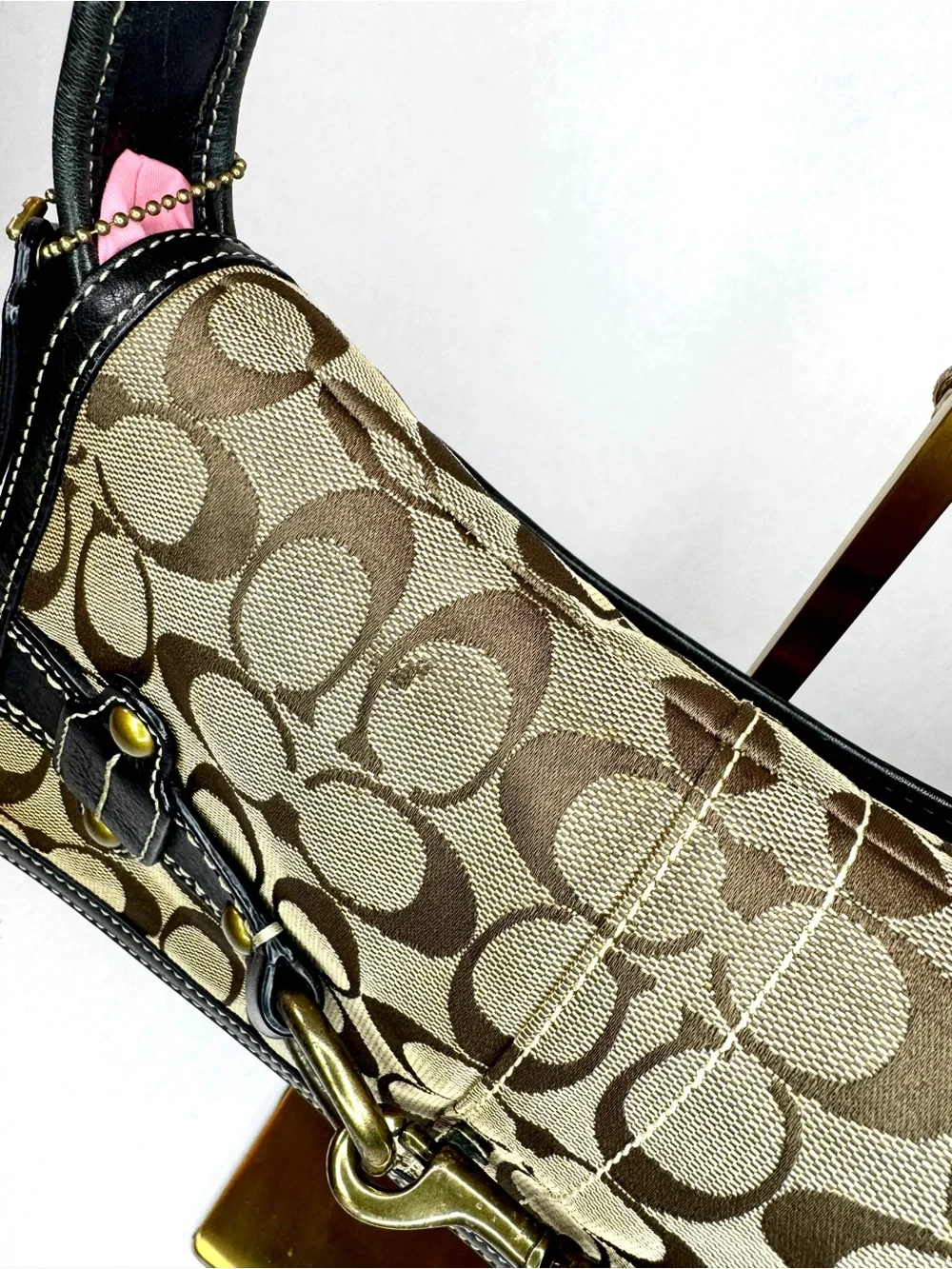AUTHENTIC 2007 Y2K Coach Ergo Signature Belted Flap Shoulder Bag 11277 - Picture 5 of 16